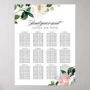 Blush Pink Floral Wedding Seating Chart