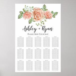 Blush Pink Floral Wedding Seating Chart