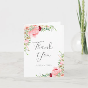 Blush Pink Floral Wedding Thank You