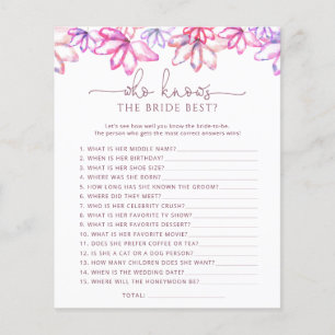Blush Pink Floral Who Knows The Bride Best Game