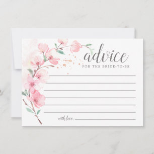 Blush Pink  Floral Words of Advice Card