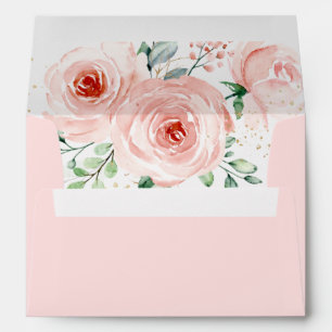 Blush Pink Florals Modern Botanical Envelope
