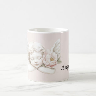 Blush Pink Flower Angel Coffee Mug