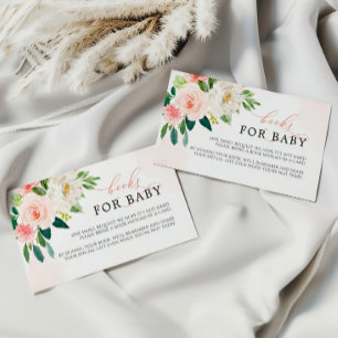Blush Pink  Flowers  Book for Baby Enclosure Card