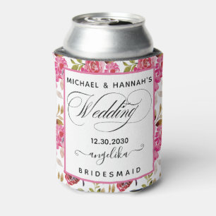 Blush Pink Flowers Custom Whole Entourage  Can Cooler