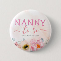 Blush Pink Flowers Cute Nanny to Be Baby Shower