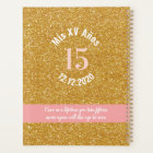 Blush Pink Flowers Glitter Quinceañera Planner