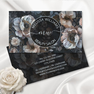 Blush Pink Flowers Logo Business Card