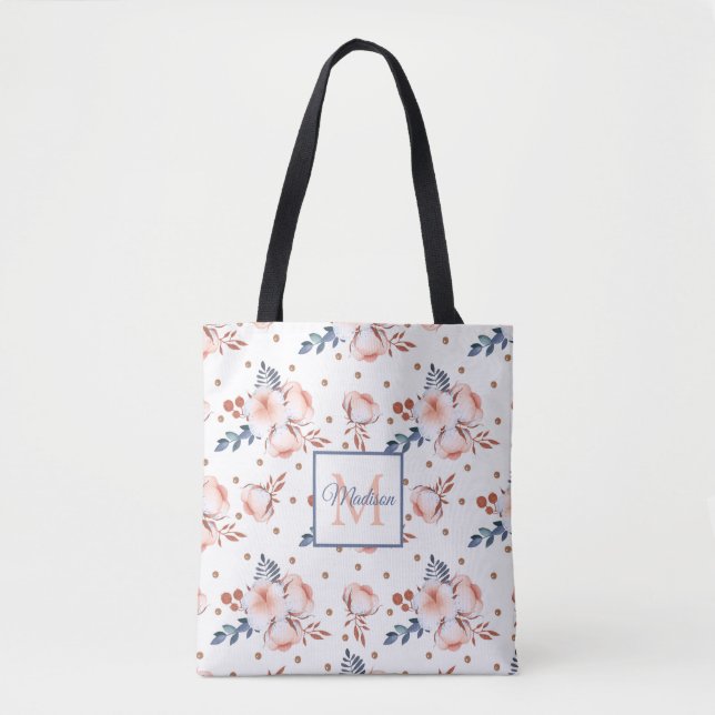 Blush Pink Flowers Tote Bag (Front)