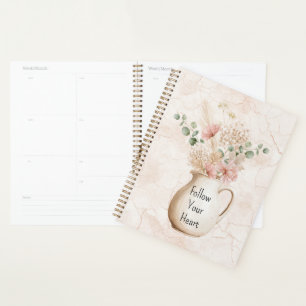 Blush Pink Flowers Vase Planner