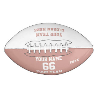 Blush Pink Football with Name, Number, Team American Football