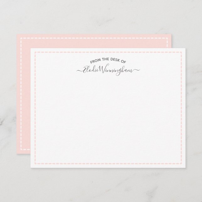 Blush Pink From The Desk Of Name In Script Card (Front/Back)