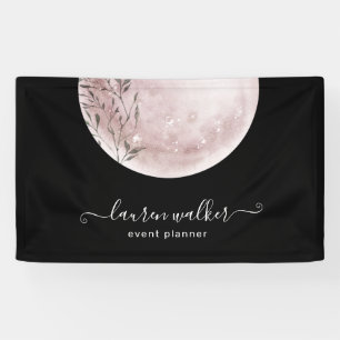 blush pink full moon elegant banner