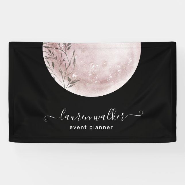blush pink full moon elegant banner (Horizontal)
