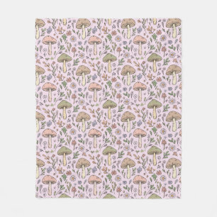 Blush Pink Fungi   Cute Botanical Baby Shower Gift Fleece Blanket