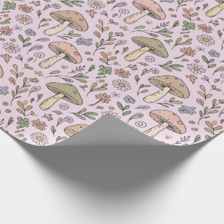 Blush Pink Fungi Seamless Pattern Gift Wrapping Paper