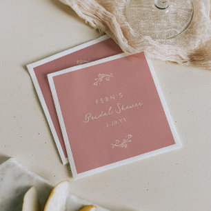 Blush Pink Garden Floral Bridal Shower Napkin