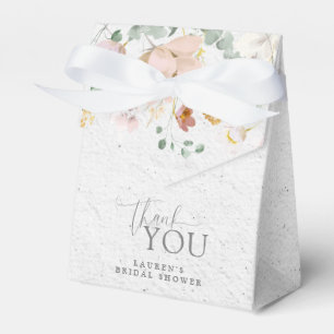 Blush Pink Garden Flowers Bridal Shower Thank You Favour Box