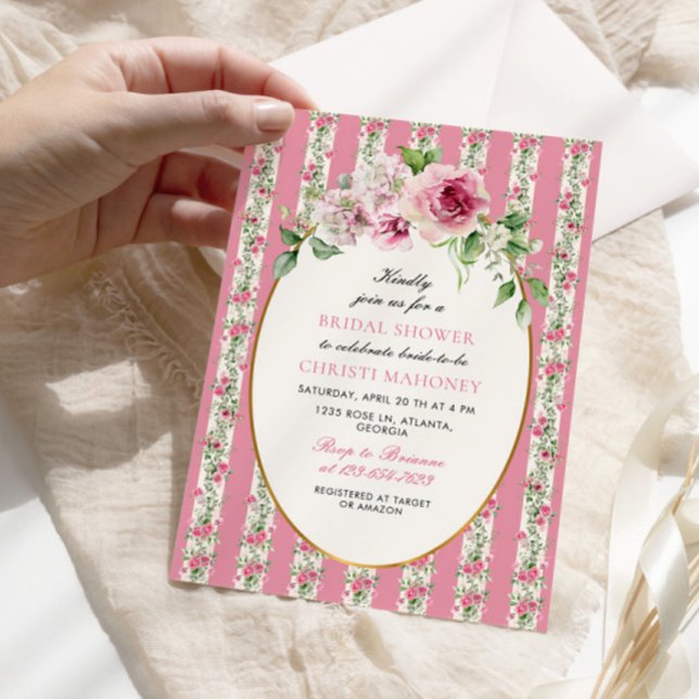 Blush Pink Garden Party Bridal Shower Invitation (Creator Uploaded)