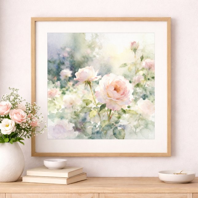 Blush Pink Garden Roses Poster (Creator Uploaded)