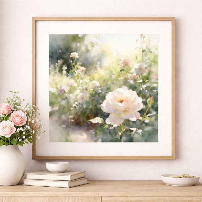 Blush Pink Garden Roses Poster (Creator Uploaded)