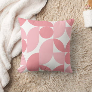 Blush Pink Geometric Abstract Pattern Cushion