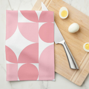 Blush Pink Geometric Abstract Pattern  Tea Towel
