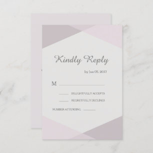 Blush pink geometric elegant modern wedding rsvp invitation