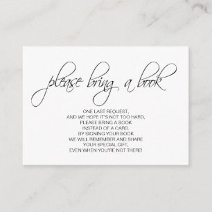 Blush Pink Girl Bring a Book Baby Shower Inserts