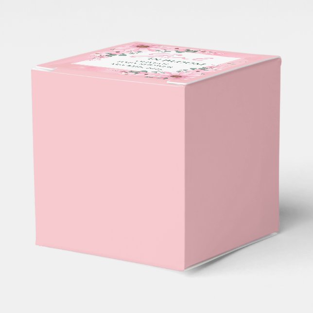 Blush Pink Girl in bloom Baby Shower  Favour Box (Front Side)