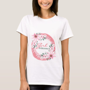 Blush Pink Girl in bloom Baby Shower T-Shirt