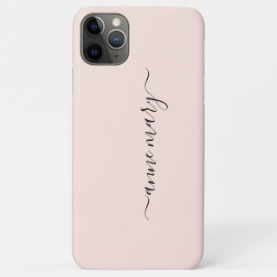 Blush Pink Girly Custom Name Monogram Gift Favour Case-Mate iPhone Case