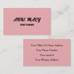 Blush Pink Girly Cute Custom Classy Elegant Business Card