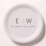 Blush Pink Girly Elegant Modern Minimalist  Paper Plate<br><div class="desc">Elevate your dining experience with our Classic Elegant Modern Minimalist Monogram Plate. Meticulously designed, this plate seamlessly blends timeless sophistication with contemporary minimalism, adding a touch of refined elegance to your table settings. Crafted with precision and attention to detail, this plate is more than just dinnerware; it's a personalised statement...</div>