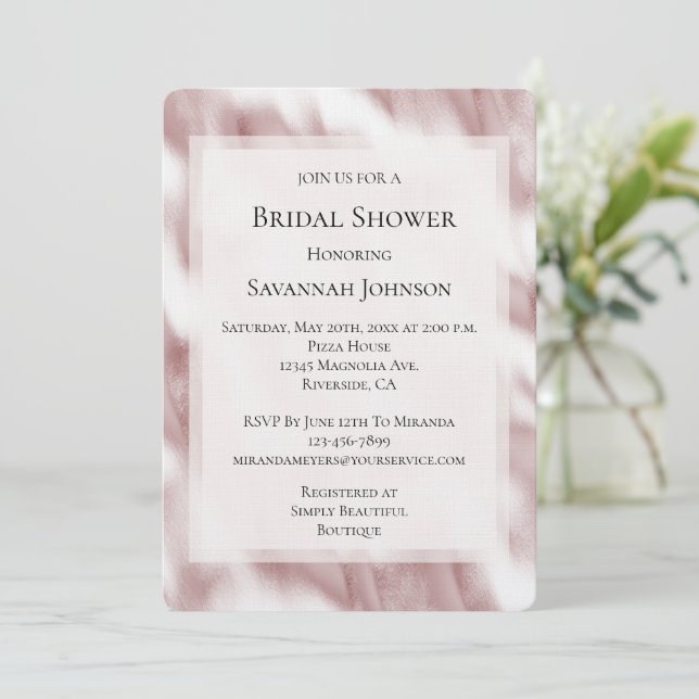 Blush Pink Glam Bridal Shower Invitation (Standing Front)