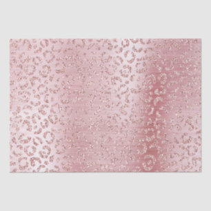 Blush Pink Glam Glitter Leopard Tissue Paper