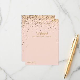 Blush Pink & Glam Gold Confetti Wedding Collection Advice Card