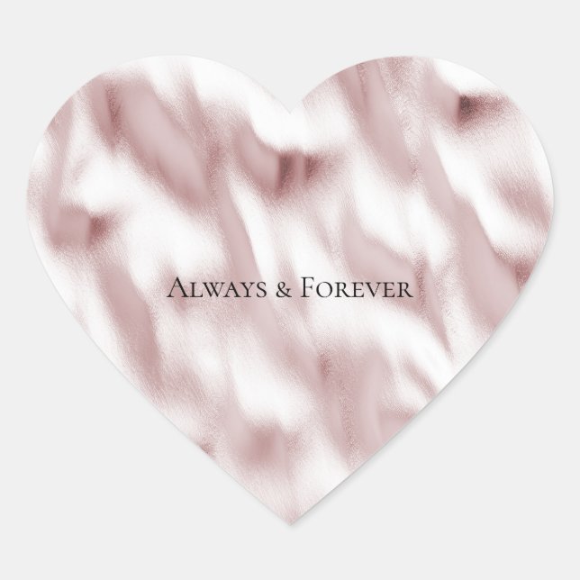 Blush Pink Glam Wedding Bridal Shower Heart Sticker (Front)