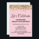 Blush Pink Glitter 30th Birthday Let's Celebrate Invitation<br><div class="desc">Blush Pink Gold Glitter Invite,  30th Birthday Party invitation Thirty,  Let's celebrate digital Any Age,  Instant download Forty Fifty Sixty,  Personalised 21st 40th 50th 60th,  Elegant Milestone template Sweet 16,  Custom 18th Glam Golden Confetti,  Adult Calligraphy Modern Stylish script,  Chic trendy simple for her,  Bling 16th quinceanera 15th celebration</div>