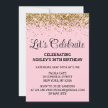 Blush Pink Glitter 30th Birthday Let's Celebrate Invitation<br><div class="desc">Blush Pink Gold Glitter Invite,  30th Birthday Party invitation Thirty,  Let's celebrate digital Any Age,  Instant download Forty Fifty Sixty,  Personalised 21st 40th 50th 60th,  Elegant Milestone template Sweet 16,  Custom 18th Glam Golden Confetti,  Adult Calligraphy Modern Stylish script,  Chic trendy simple for her,  Bling 16th quinceanera 15th celebration</div>
