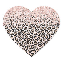 Blush Pink Glitter Black Cream Leopard Print     