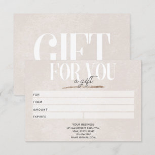 Blush Pink Glitter Business Gift Certificate Card