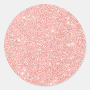 Blush Pink Glitter Custom Trendy Classic Round Sticker
