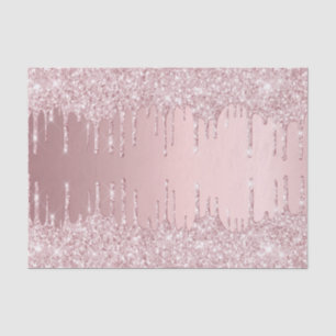 Blush pink glitter drips  girly luxury tissue paper