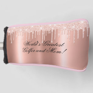 Blush Pink - Glitter Drips- Greatest Golfer & Mum Golf Head Cover