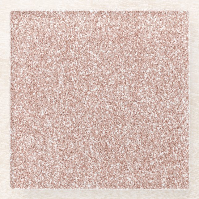 Blush Pink Glitter     Glass Coaster (Front)