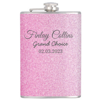 Blush Pink Glitter  Hip Flask
