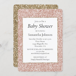 Blush Pink Glitter Invitation