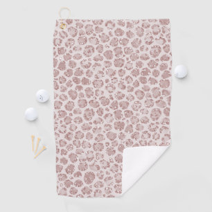 Blush Pink Glitter Leopard Print Golf Towel