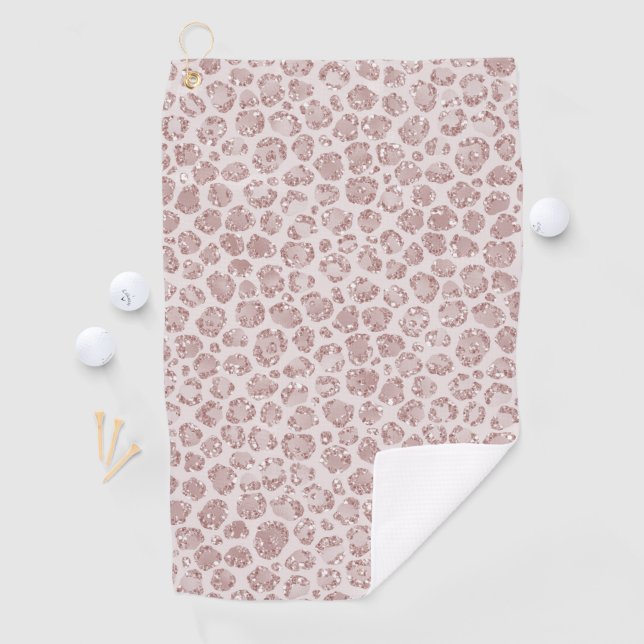 Blush Pink Glitter Leopard Print     Golf Towel (InSitu)